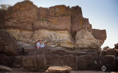Gullane beach engagement session – Emma & Stu